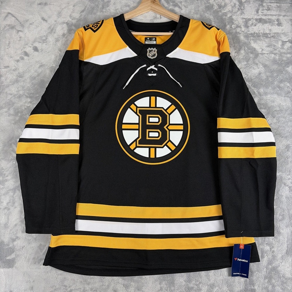Authentic Boston Bruins Fanatics Premium Jersey with Fight Strap Size 50 NWOT